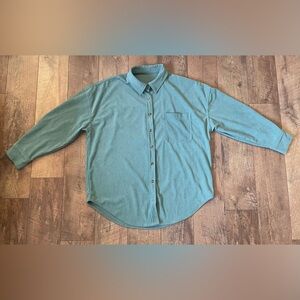 Marzxin Women’s XL Green Corduroy Shirt Casual Long Sleeve Button Down Shacket